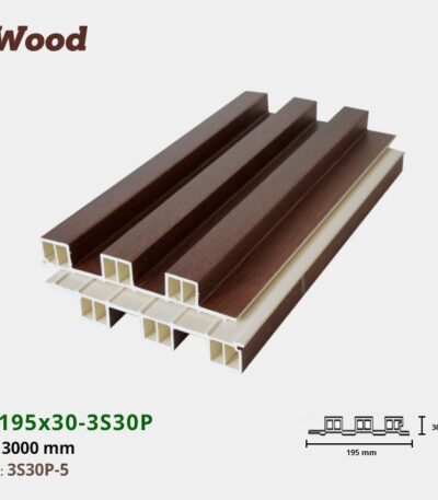 Lam Nhựa PVC 3 Sóng Cao W195x30 Iwood 3S30P-5