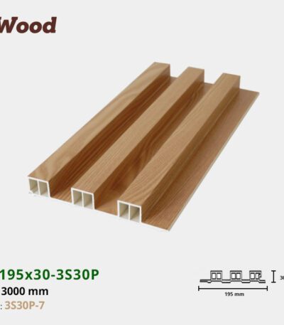 Lam Nhựa PVC 3 Sóng Cao W195x30 Iwood 3S30P-7