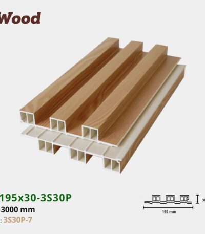 Lam Nhựa PVC 3 Sóng Cao W195x30 Iwood 3S30P-7