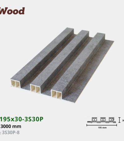 Lam Nhựa PVC 3 Sóng Cao W195x30 Iwood 3S30P-8