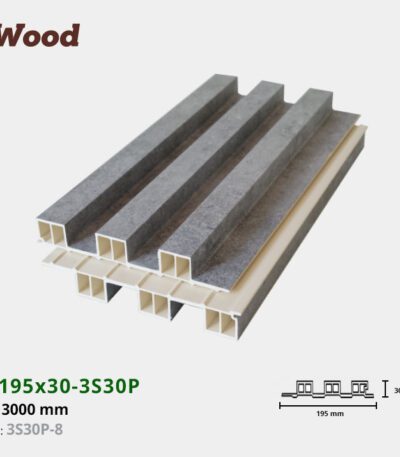 Lam Nhựa PVC 3 Sóng Cao W195x30 Iwood 3S30P-8