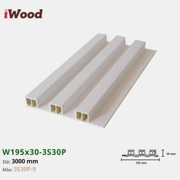 Lam Nhựa PVC 3 Sóng Cao W195x30 Iwood 3S30P-9
