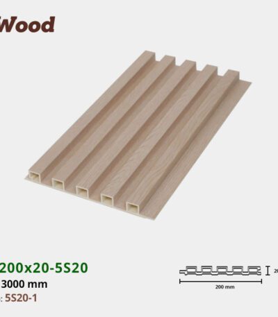 Lam Nhựa PVC 3 Sóng Cao W200x20 Iwood 5S20-1