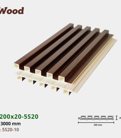 Lam Nhựa PVC 3 Sóng Cao W200x20 Iwood 5S20-10