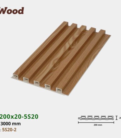 Lam Nhựa PVC 3 Sóng Cao W200x20 Iwood 5S20-2