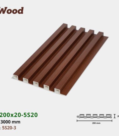 Lam Nhựa PVC 3 Sóng Cao W200x20 Iwood 5S20-3