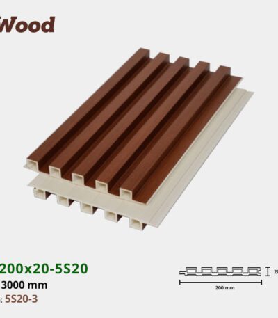 Lam Nhựa PVC 3 Sóng Cao W200x20 Iwood 5S20-3