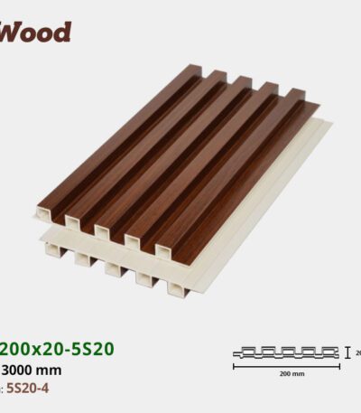 Lam Nhựa PVC 3 Sóng Cao W200x20 Iwood 5S20-4