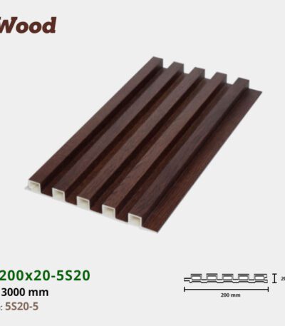 Lam Nhựa PVC 3 Sóng Cao W200x20 Iwood 5S20-5