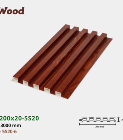 Lam Nhựa PVC 3 Sóng Cao W200x20 Iwood 5S20-6