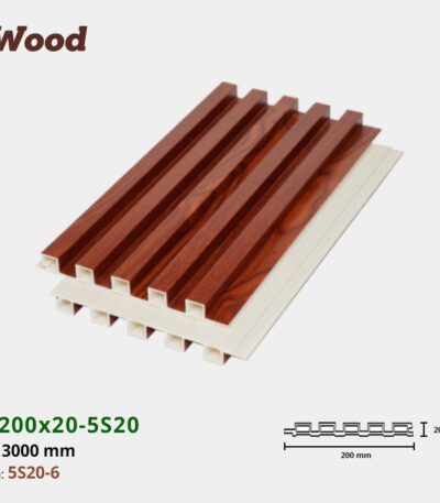 Lam Nhựa PVC 3 Sóng Cao W200x20 Iwood 5S20-6