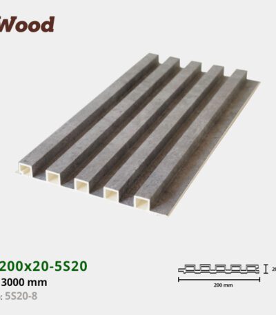 Lam Nhựa PVC 3 Sóng Cao W200x20 Iwood 5S20-8