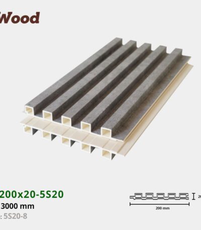Lam Nhựa PVC 3 Sóng Cao W200x20 Iwood 5S20-8