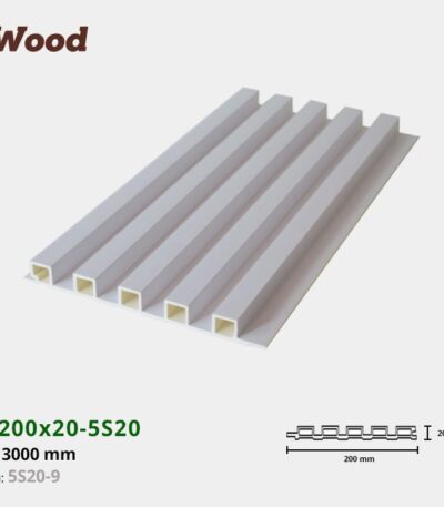 Lam Nhựa PVC 3 Sóng Cao W200x20 Iwood 5S20-9