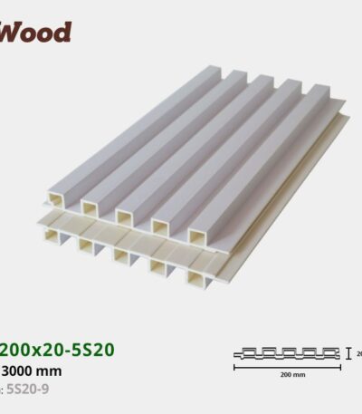 Lam Nhựa PVC 3 Sóng Cao W200x20 Iwood 5S20-9