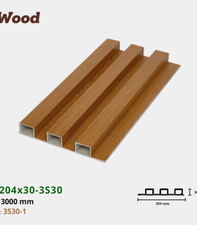 Lam Nhựa PVC 3 Sóng Cao W204x30 Iwood 3S30-1
