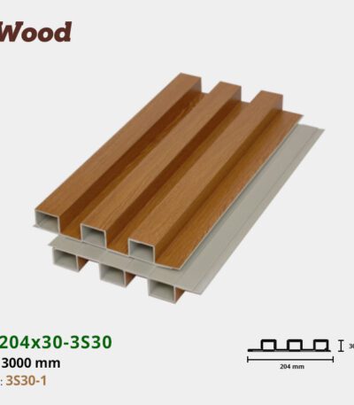 Lam Nhựa PVC 3 Sóng Cao W204x30 Iwood 3S30-1