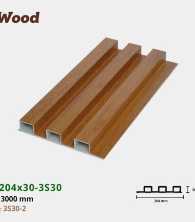 Lam Nhựa PVC 3 Sóng Cao W204x30 Iwood 3S30-2