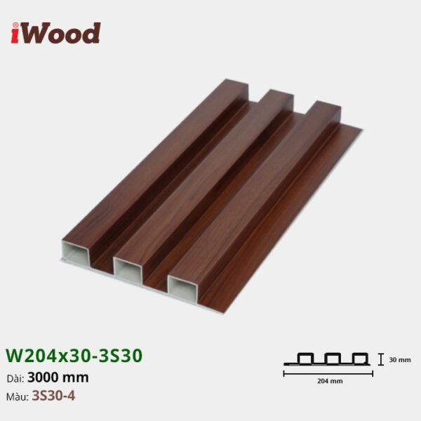 Lam Nhựa PVC 3 Sóng Cao W204x30 Iwood 3S30-4