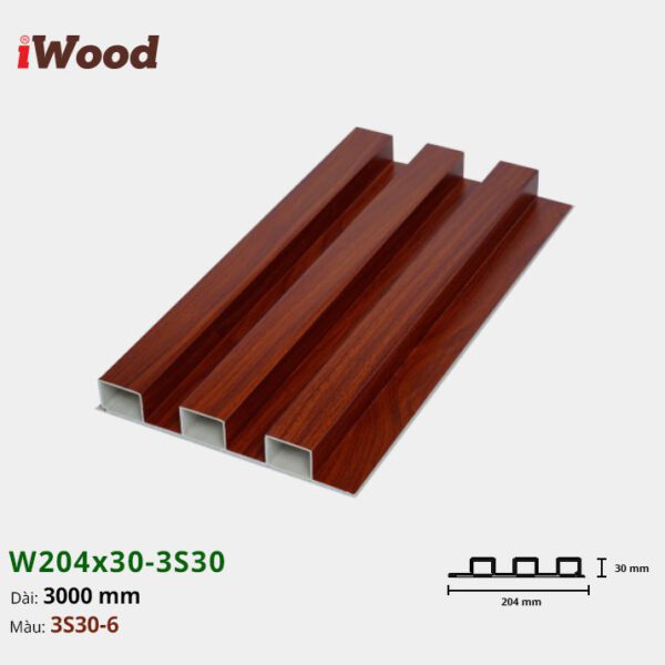 Lam Nhựa PVC 3 Sóng Cao W204x30 Iwood 3S30-6