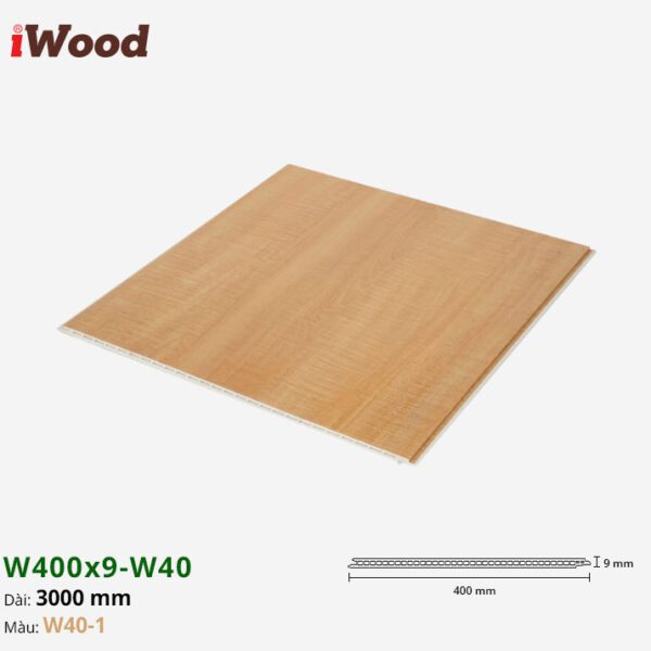 Nhựa PVC Vân Gỗ W400x9 Iwood W40-1
