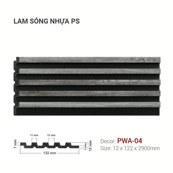 Tấm Ốp Tường Lam Sóng Nhựa PS PWA-04 Hiện Đại