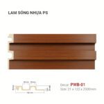 Tấm Ốp Nhựa Lam Sóng PS Vân Gỗ PWB-01