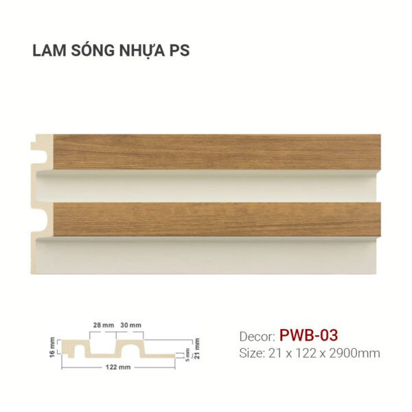 Lam Sóng Nhựa PS PWB-03 Ốp Tường