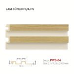 Tấm Ốp Nhựa Lam Sóng PS Vân Gỗ Kem PWB-04