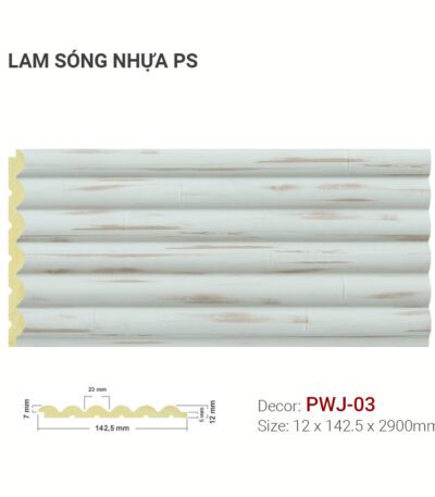 Tấm Ốp Lam Sóng Nhựa PS Giả Vân Gỗ PWJ-03