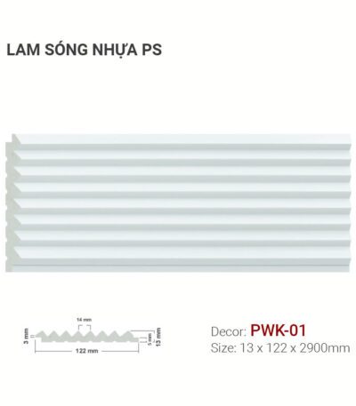 Tấm Ốp Lam Sóng Nhựa PS Trang Trí PWK-01