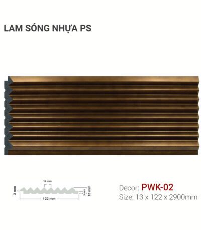 Lam Sóng Nhựa PS Nâu Vân Gỗ PWK-02