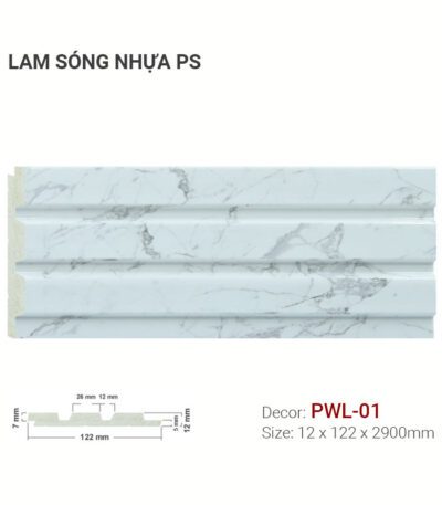 Tấm Ốp Lam Sóng Nhựa PS Vân Đá PWL-01