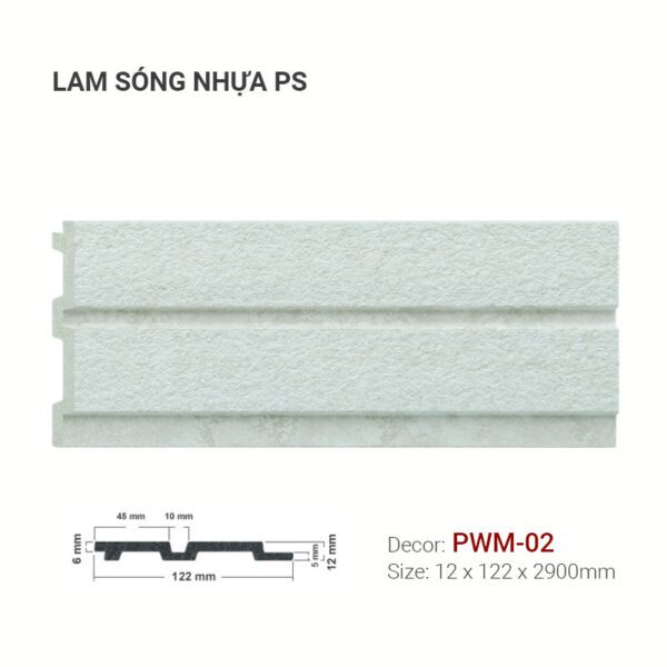 Tấm Ốp Lam Sóng Nhựa PS PWM-02