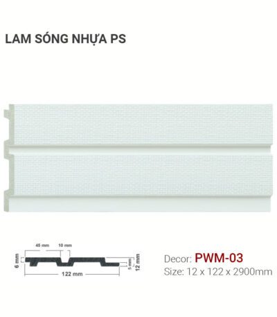 Tấm Ốp Lam Sóng Nhựa PS PWM-03