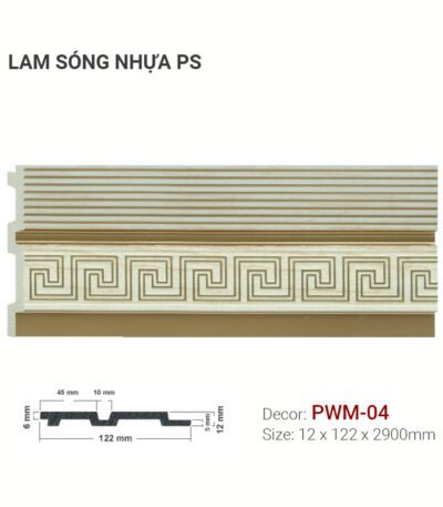 Tấm Ốp Nhựa Lam Sóng PS PWM-04 Họa Tiết Hy Lạp