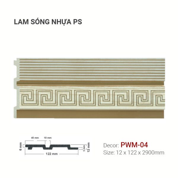 Tấm Ốp Nhựa Lam Sóng PS PWM-04 Họa Tiết Hy Lạp