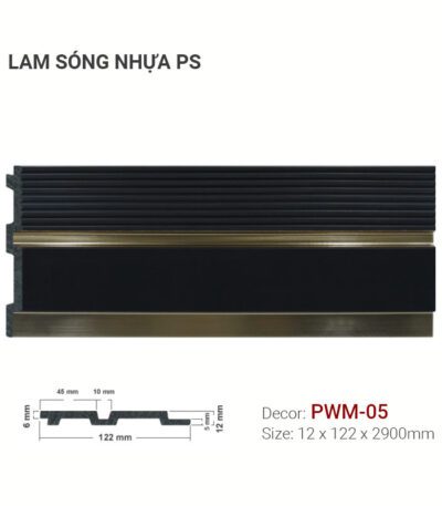 Tấm Ốp Lam Sóng Nhựa PS Cao Cấp PWM-05