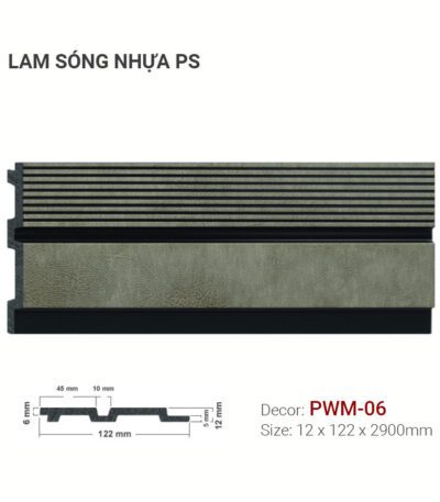 Lam Sóng Nhựa PS 122×12 PWM-06 Ốp Tường Hiện Đại