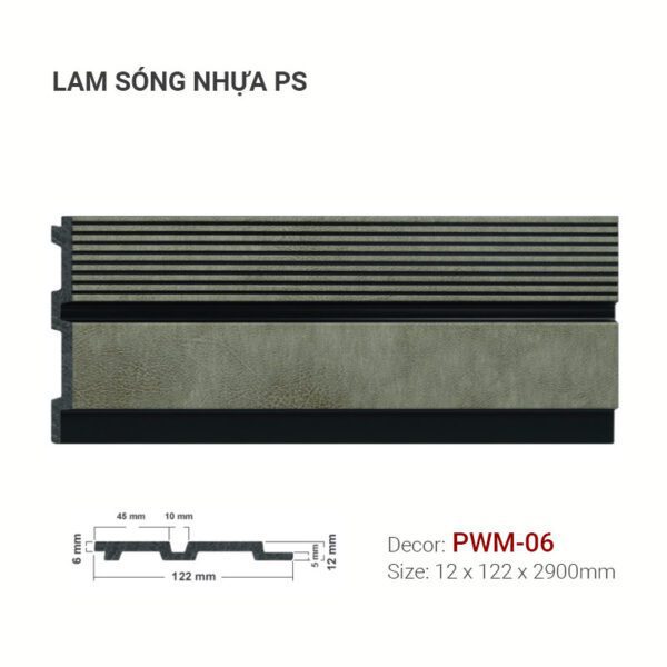 Lam Sóng Nhựa PS 122×12 PWM-06 Ốp Tường Hiện Đại