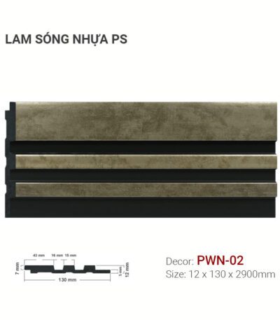 Tấm Ốp Lam Sóng Nhựa PS 130×12 PWN-02 Hai Màu