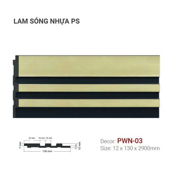 Lam Sóng Nhựa PS PWN-03 12x130mm