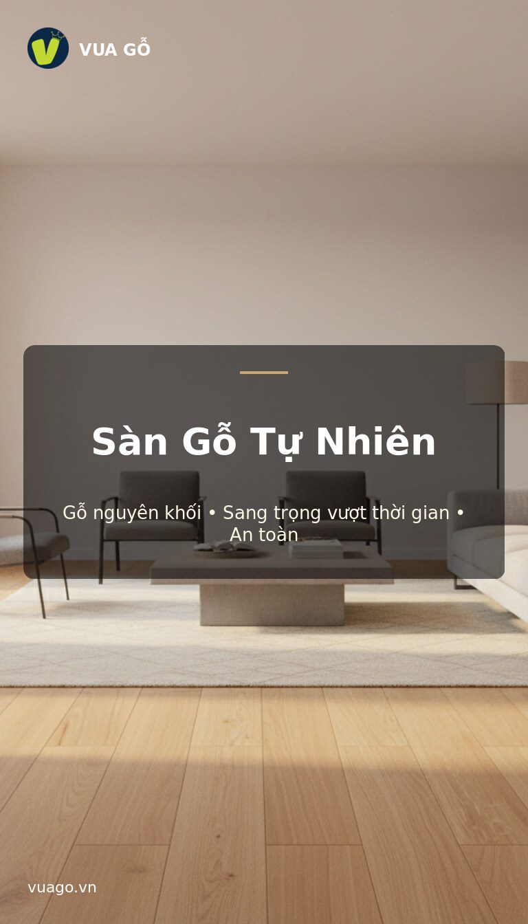 Sàn gỗ tự nhiên Vua Gỗ - chế tác từ gỗ nguyên khối, vân và màu độc bản, ấm áp