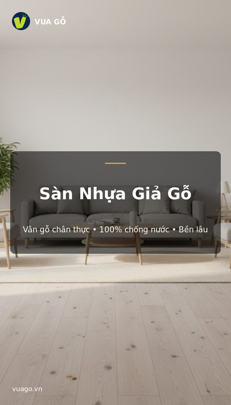 Sàn nhựa giả gỗ Vua Gỗ - vân gỗ tự nhiên trên cốt PVC, chống nước và mối mọt tuyệt đối