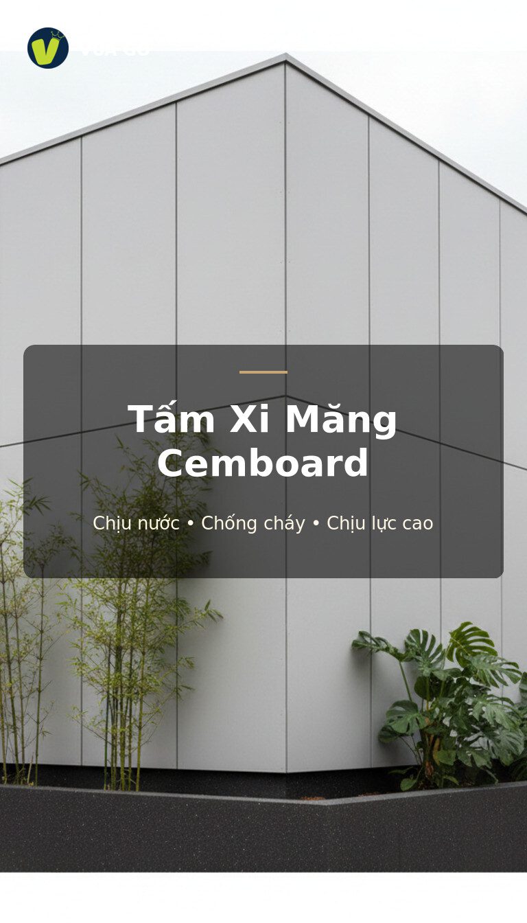 Tấm xi măng Cemboard Vua Gỗ - vật liệu xây dựng chịu nước, chống cháy, lắp đặt nhanh