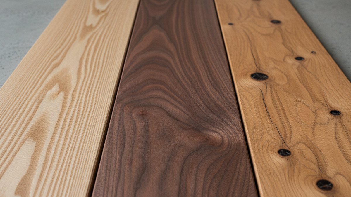 Ba Mẫu Sàn Gỗ So Sánh Vân Thẳng, Vân Xoáy, Vân Mắt Gỗ