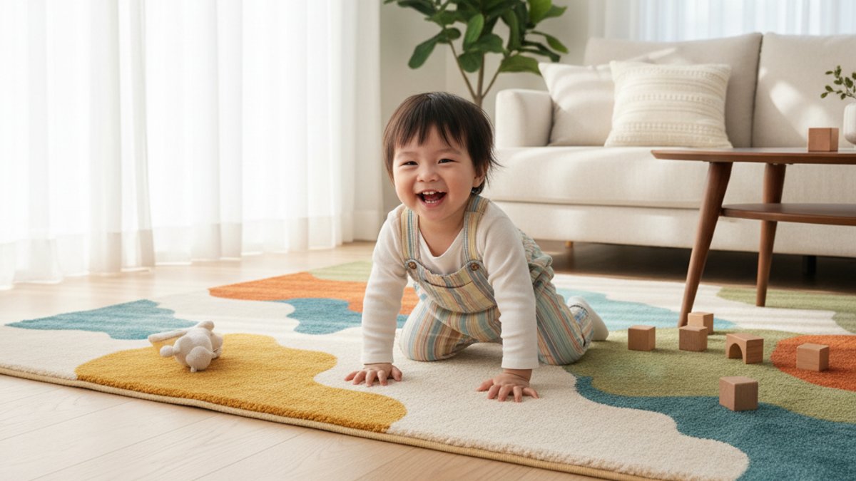 Sàn Nhà An Toàn Cho Trẻ Nhỏ: Giải Pháp Chống Trượt, Không Độc Hại Từ Vua Gỗ Trẻ Chơi Trên Thảm Trải Sàn Và Sàn Gỗ