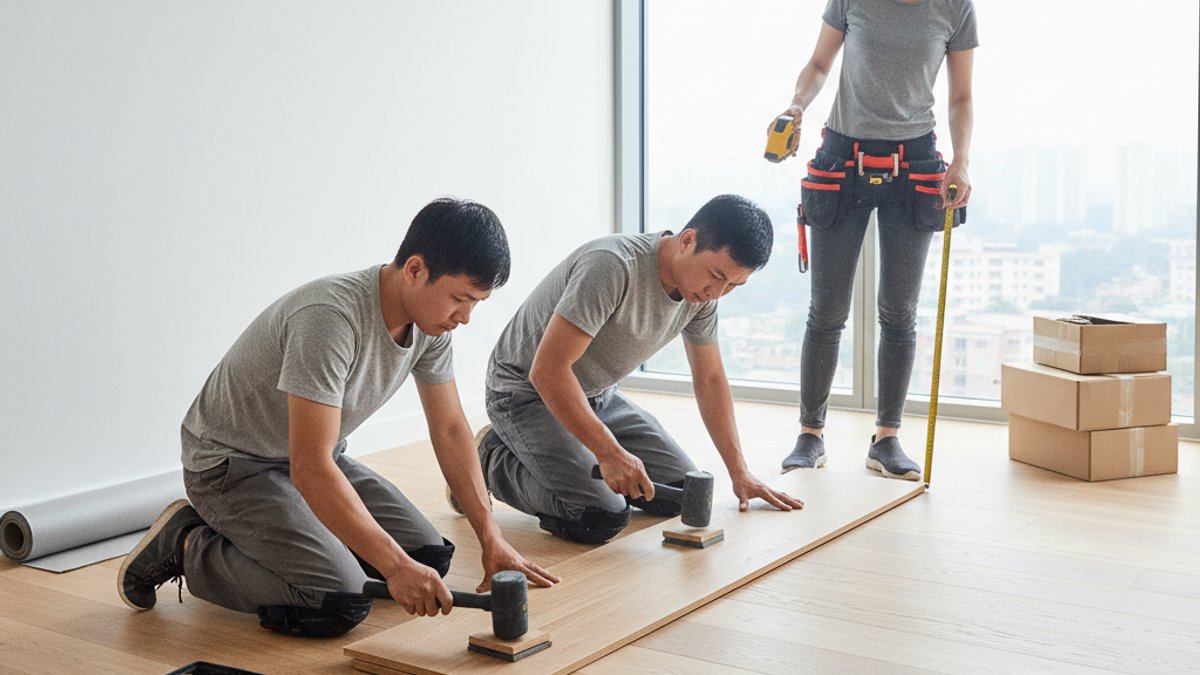 Giải Mã Tổng Chi Phí Lót Sàn Gỗ: Phân Tích Chi Tiết &Amp; Lập Ngân Sách Chuẩn Xác 2026 Nhân Công Lắp Đặt Sàn Gỗ Công Nghiệp