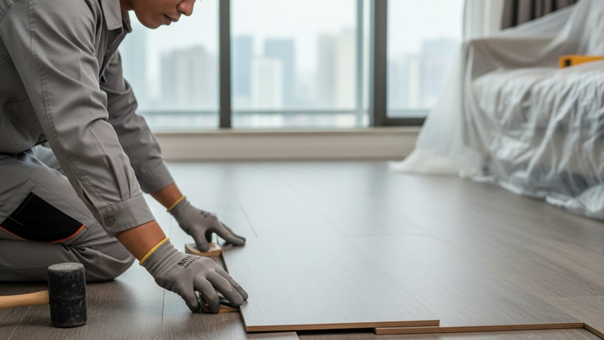 Thợ Thi Công Sàn Gỗ Công Nghiệp Trong Chung Cư