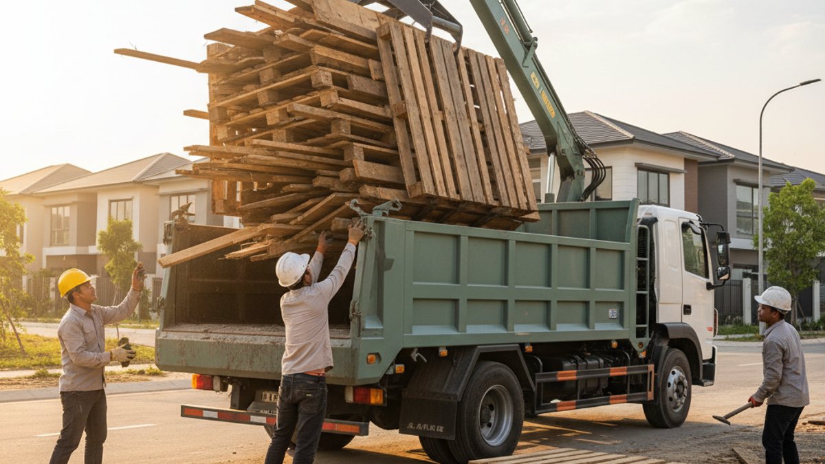 Tái Chế Gỗ Cũ: Biến Phế Liệu Thành Tài Nguyên Xanh Cho Ngôi Nhà Việt Xe Tải Thu Gom Gỗ Cũ Để Tái Chế